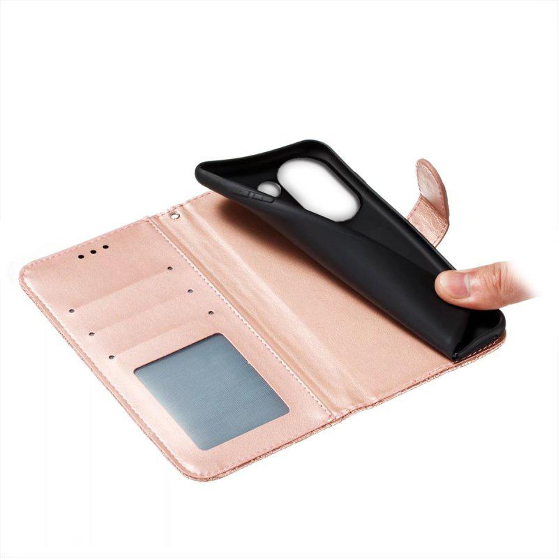For Xiaomi Redmi Note 13 4G Case Lace Flowers PU Leather Flip Wallet Phone Cover