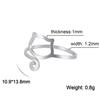 Lucktune Stainless Steel Adjustable Ring Minimalist Cat Paw Snake Cute Animal Ring for Women Fashion Kpop Jewelry Gift Wholesale