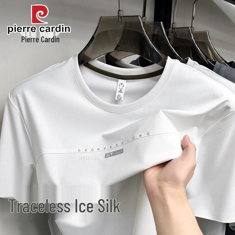 Pierre Cardin Men s Ice Silk Seamless Round Neck T-Shirt 4XL