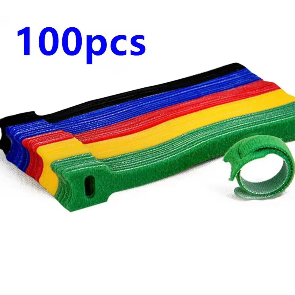 Reusable Nylon Cable Ties with Hook & Loop, Cord Organizer for Mouse, Earphones & Wires, 10/30/50 Pcs
