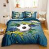 Soccer Duvet Cover Set for Kids Girls Teens Sports Theme Breathable Twin Polyester Quilt Cover