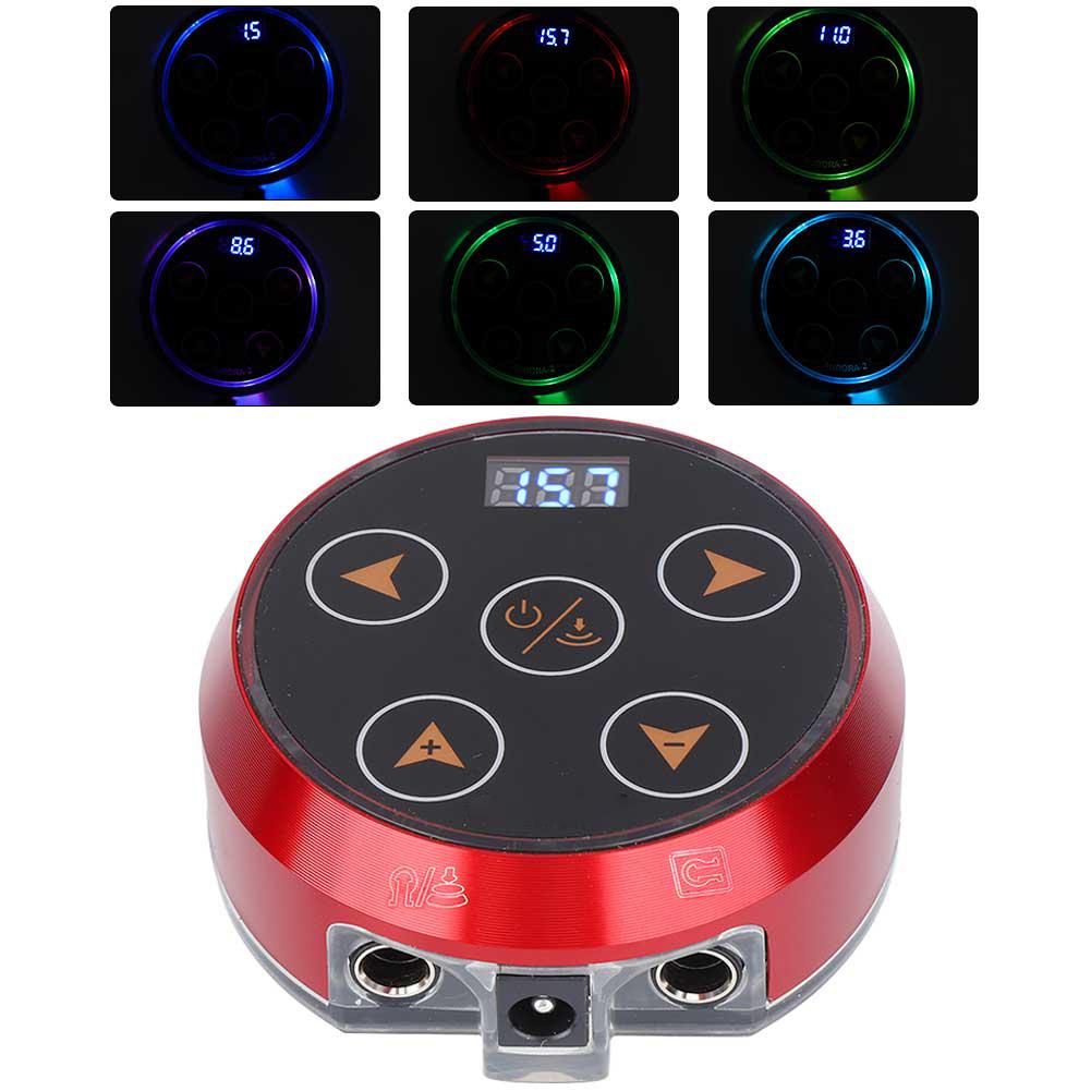 Red LCD Tattoo Power Supply with Power Adapter Tattoo Machine Accessory