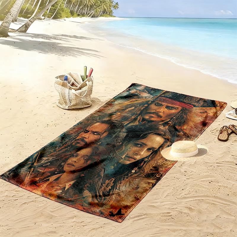 Captain Jack Print Beach Towel, Large Soft Quick Dry Towel for Beach Camping Swimming