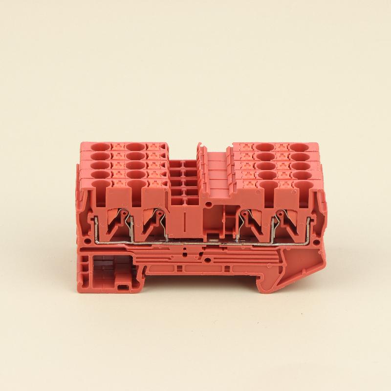 

5Pcs Pt2.5 Quattro Push-In Termin Spring Plug Cable Screwless Electrical Connector Two-In, Two-Out Quick-Connect Terminal Block 5Pcs червоний