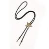 Boho Five-pointed Star Bolo Tie PU Woven Bronze Butterfly Choker Turquoise Feather Necklace  Men