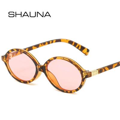 SHAUNA Fashion Small Oval Sunglasses Women Shades UV400 Vintage Clear Ocean Lens Men Punk Trending Sun Glasses