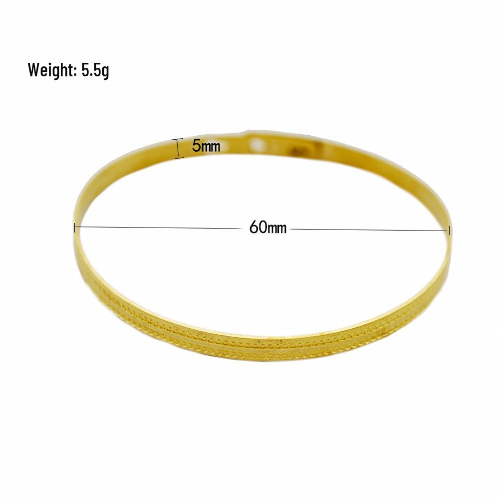 European  American Style Pure Copper Geometric O-Shaped Hollow Bracelet