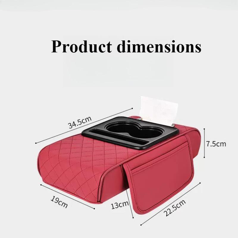 Auto Center Console Armrest Cushion With 2 Cup Holder Armrest Heightening Pad Auto Amrest Pillow Cover Pad for All Seasons