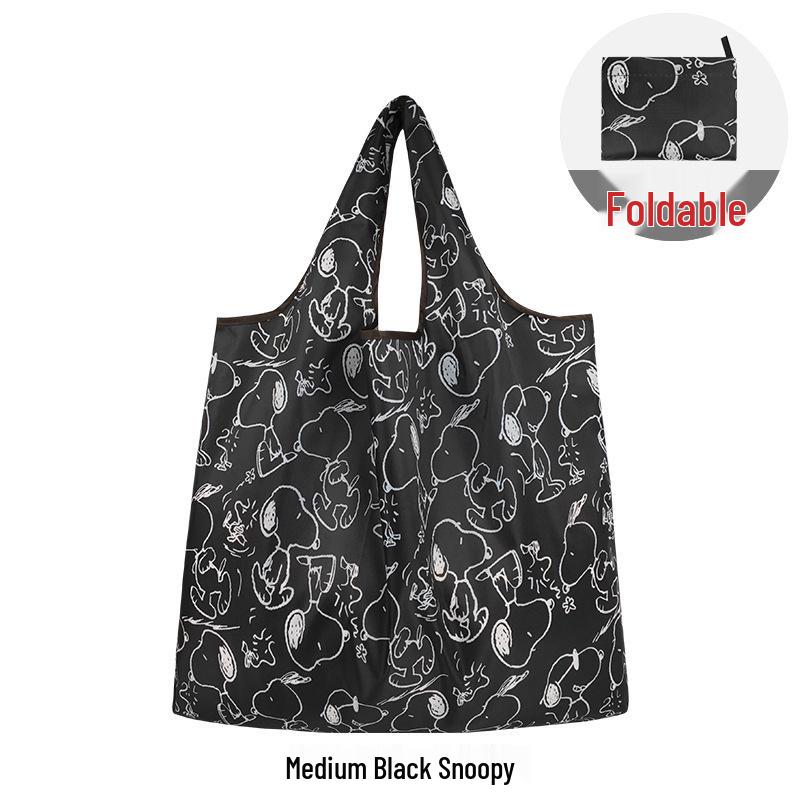 Medium Foldable 210D Oxford Cloth Shopping Bag, Convertible to Shoulder or Handbag, Ideal for Groceries and Camping