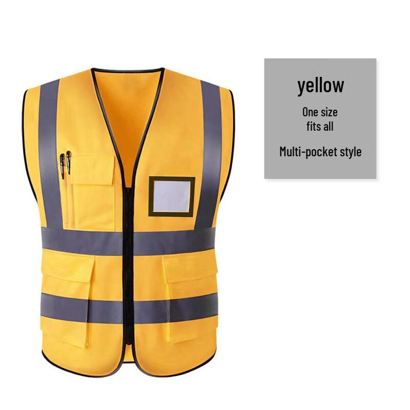 High-Visibility Multi-Pocket Reflective Safety Vest