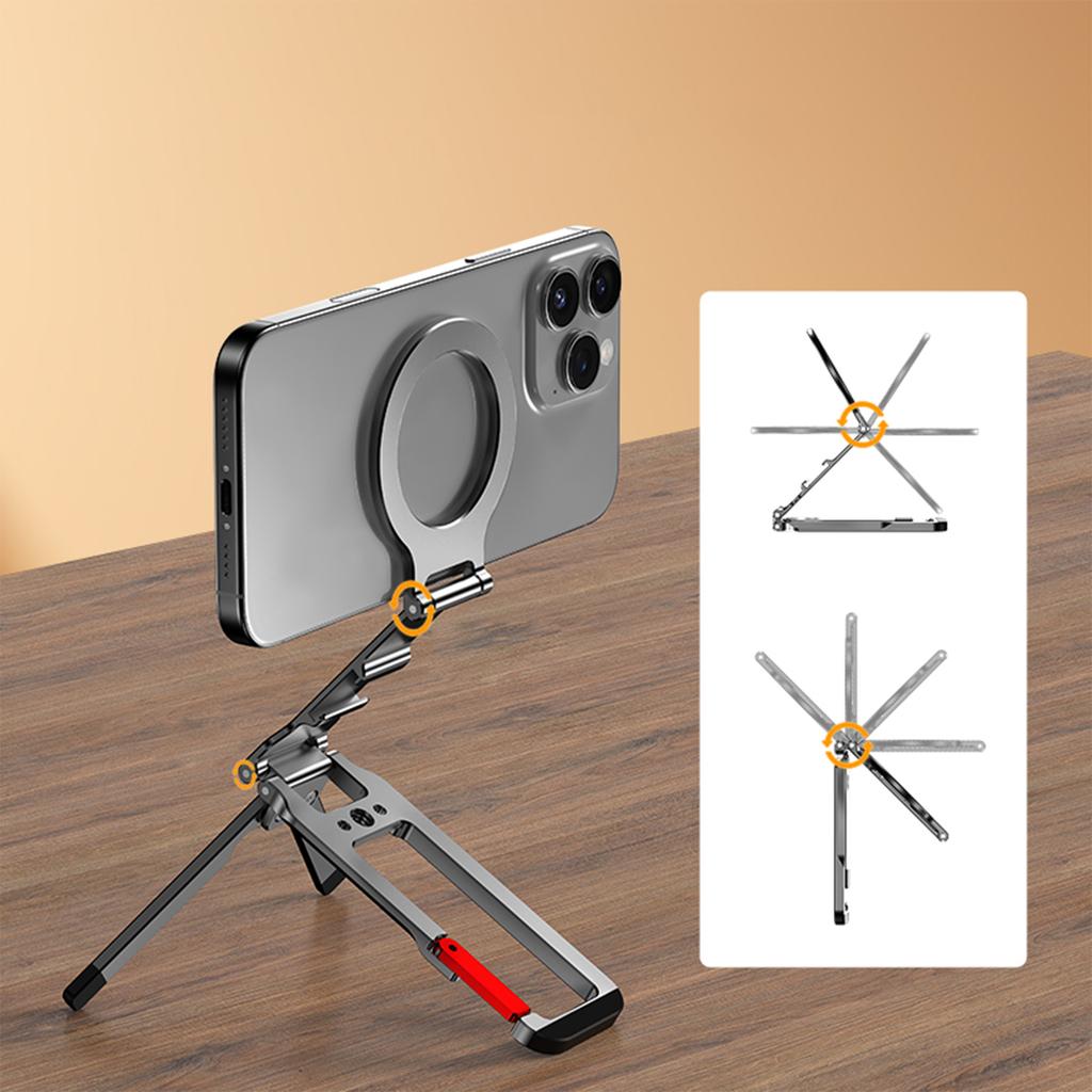 Magnetic Phone Tripod Stand Foldable Portable Magnetic Phone Holder Adjustable Phone Mount for Magsafe