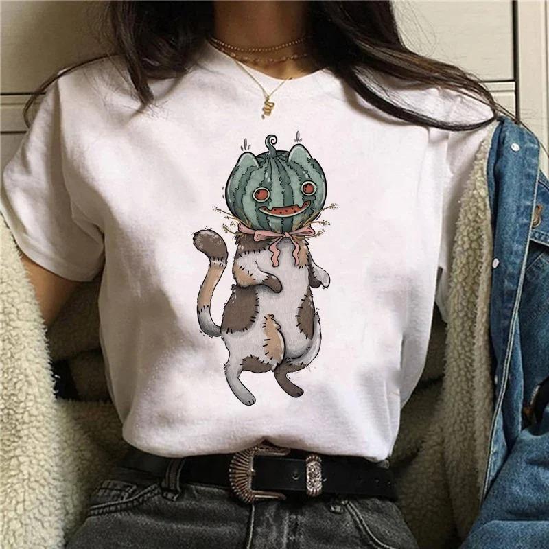Animals Printing T-Shirt Top Basic Tees Women'S Shirt Short Sleeve Neck Fashion Casual Sport Clothes Harajuku Style High Quality