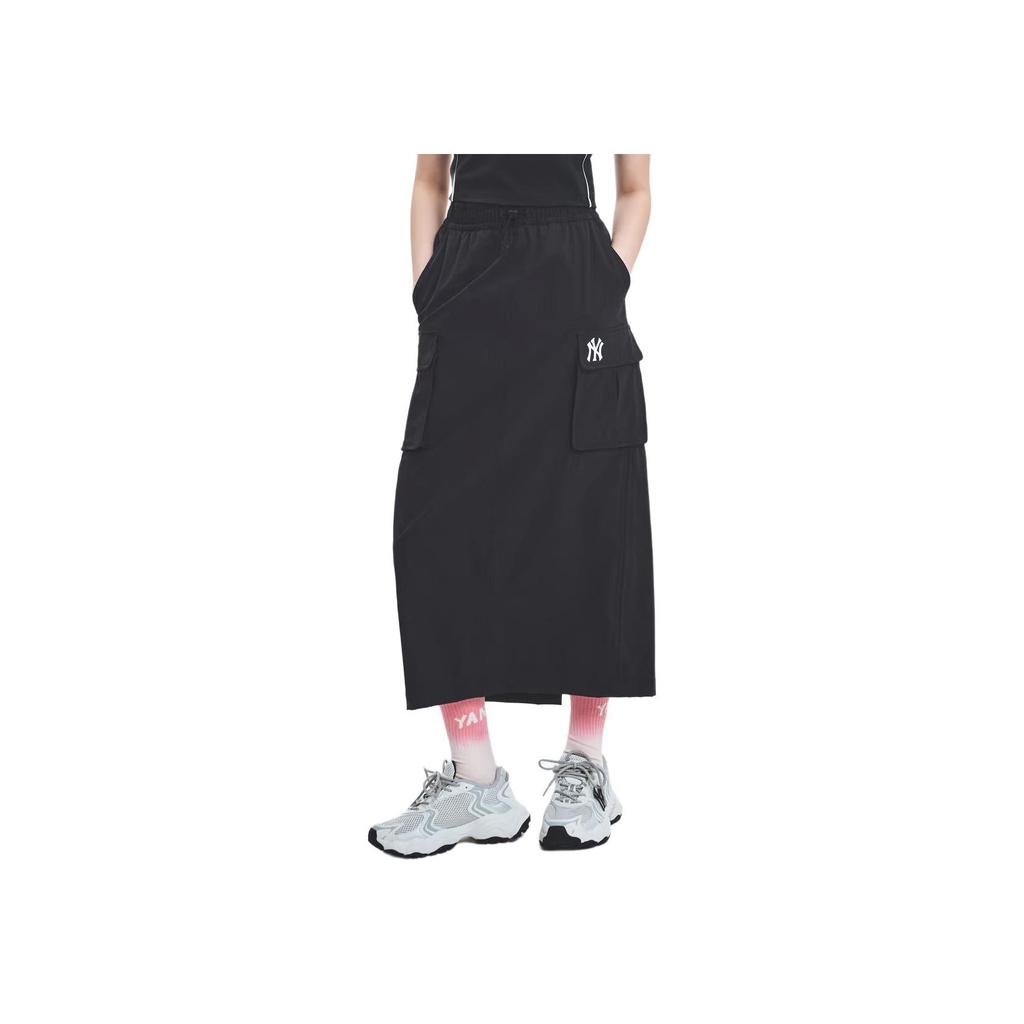 New MLB Casual Long Skirt Women's Black 3FSKB0253-50BKS
