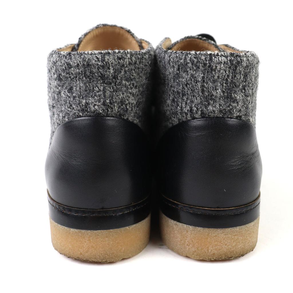 Great CHANEL sneakers Black Grey tweed Women 37 G30362 Used