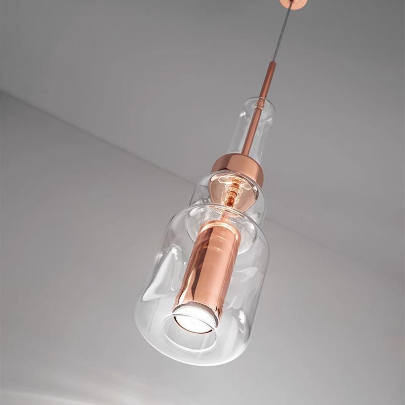 Nordic Creative Pendant Light - Designer Black & Gold Art Glass for Bedroom or Restaurant