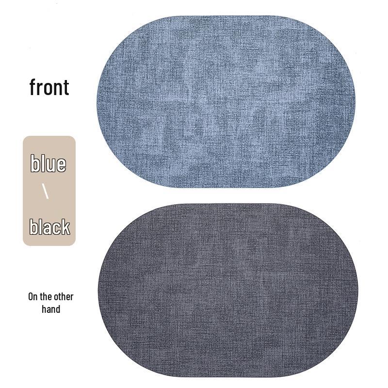 Nordic Oval Fabric Texture Placemat - Waterproof, Oilproof, Heat Insulation, Anti-Scald Mat 
