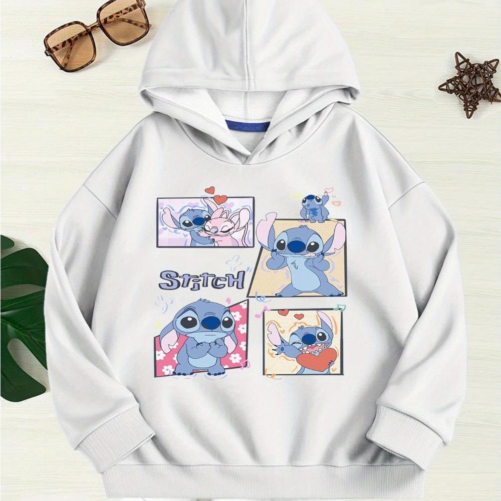 

Популярное худи с мультяшным Стичем для мальчиков и девочек, мягкое и теплое, с узором Стича, идеально для подарков на день рождения и Рождество 100