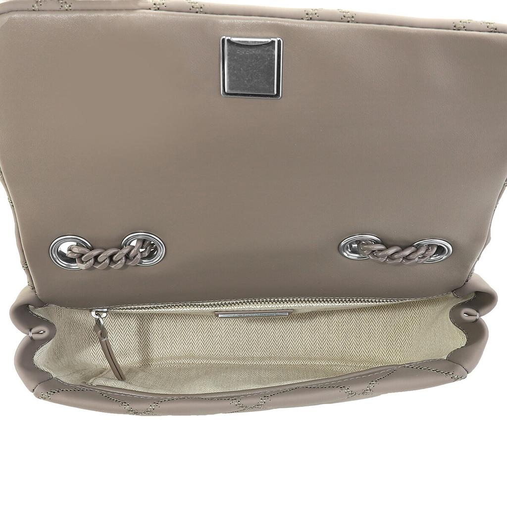 Tory Burch Tb-Willa Classic Double T Logo Solid Striped Quilted Logo Snap Goat Leather Handbag Shoulder Bag Women handbags Elephant-Gray 149682-082