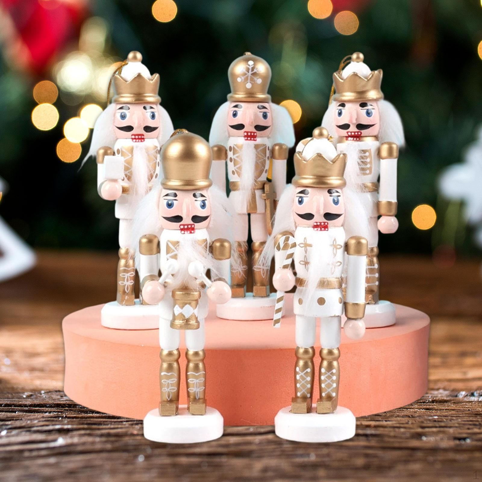 

5 шт. Рождественские украшения-щелкунчики, украшения для дома, сувениры для вечеринки, деревянные фигурки для