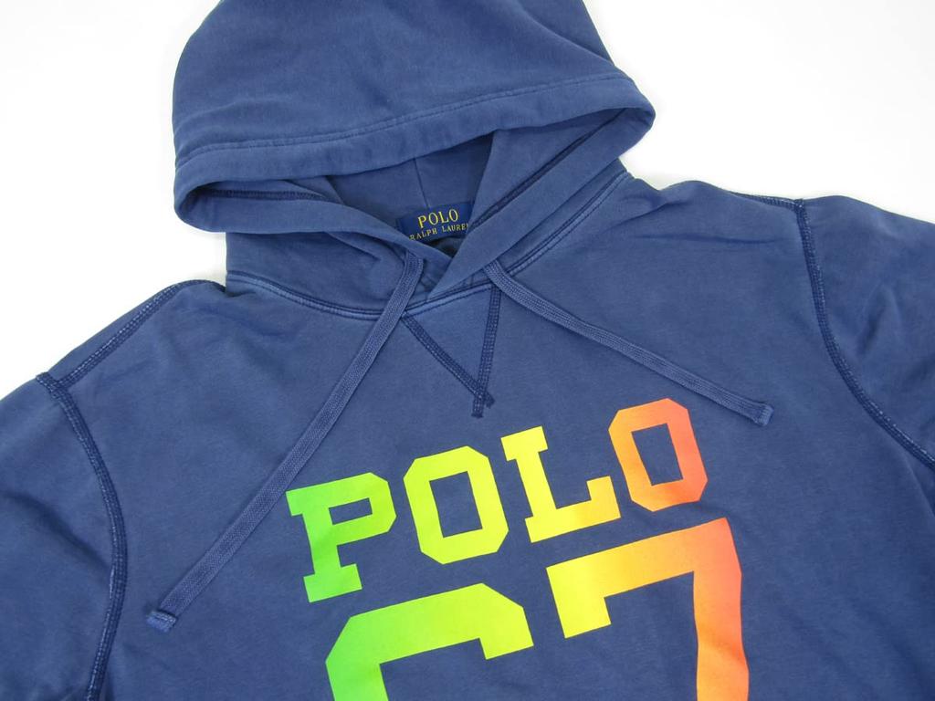 Polo Ralph Lauren Vintage Polo Logo Print Pullover Sweatshirt Men's Hoodie, 0102954-XL-NAVY [Used]