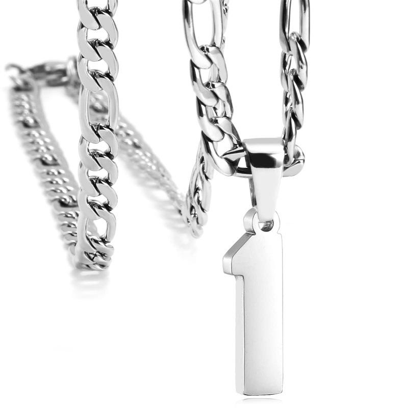 Men's Athlete Stainless Steel Sports Digital Necklace Baseball/Basketball/Soccer Team Inspiration Jewelry Spot