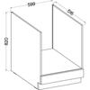 Meuble bas pour four encastrable avec plan de travail - Décor chêne sonoma - L 60 x P 51,6 x H 85 cm - LASSEN