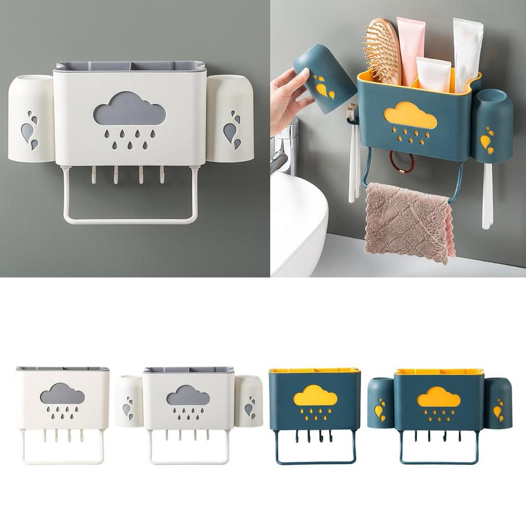 Kitchen Bathroom Toothpaste Rack Holder Shelf NO Drilling Waterproof, and Rain Pattern