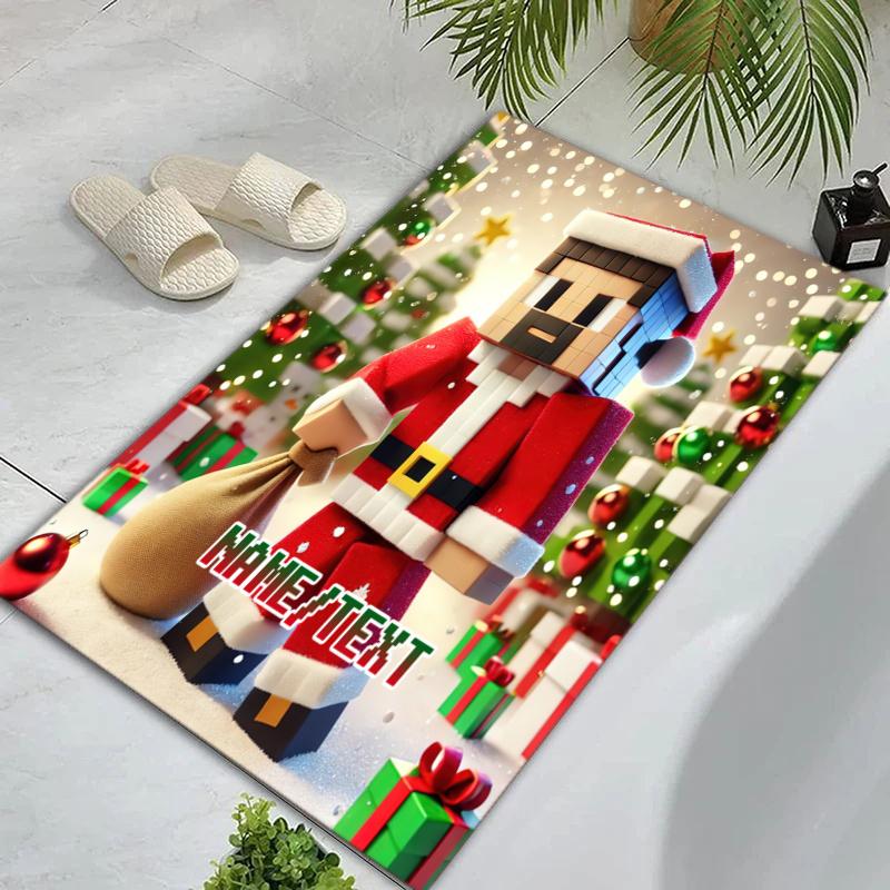 Custom name/text Minecraft Zombie Carpets Suitable Room Office Bedroom Door Mats Birthday Gifts Holiday Gifts Carpet Home Suitable Home Decor