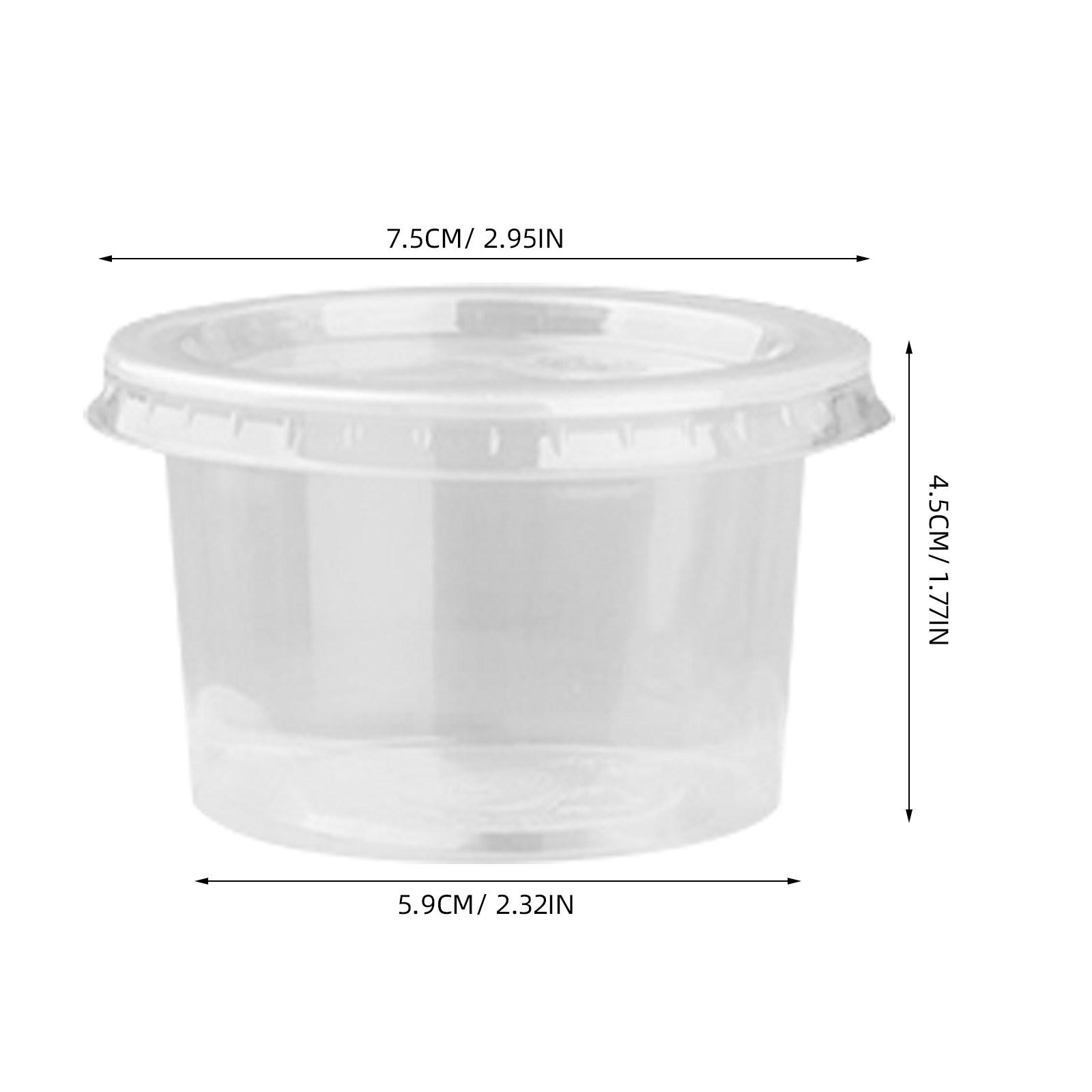 50Pcs 140Ml Food Safe Clear Plastic Portion Cups Lids Ideal for Jelly Pudding Chocolate Mousse Ice Cream Condiments