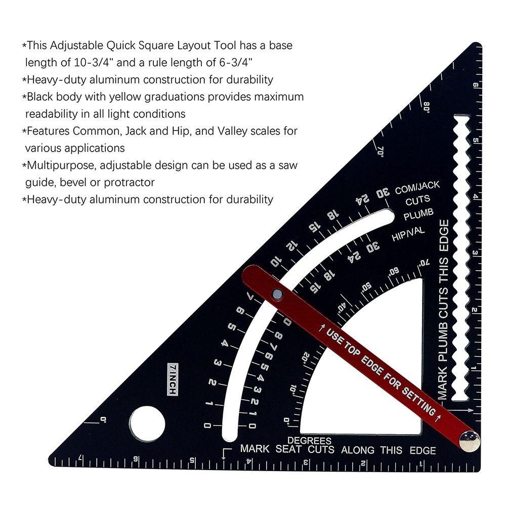 Aluminium Alloy Carpenter Square Layout Tool Woodworking Tools  Aluminium Alloy