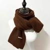 New Iron Label Wool Knitted Scarf Women's Couple Style Versatile Scarf for Men and Women Winter Small Scarf Men's Versatile