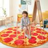 Pizza Pancake Hamburger Plush Round Rug Creative Funny Living Room Decoration Washable Carpet Anti-slip Lounge Soft Floor Mat
