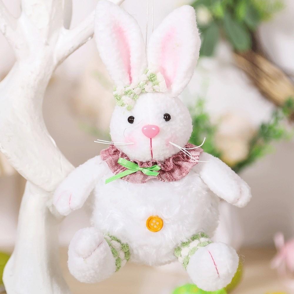 Cartoon Easter Bunny Decorative with Lanyard Rabbit Hanging Pendant Cute Soft Easter Stuffed Rabbit Holiday Season