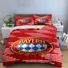 Bayern Múnich Conjunto Rayas Rojas Ropa de Cama Funda Nórdica Juego de Funda Nórdica Fundas de Almohada Decoración del Hogar (1 * Funda de edredón 2 * Fundas de almohada, sin relleno de edredón)