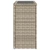 Garden Side Table with Glass Top 58 x 27.5 x 55 cm Poly Rattan