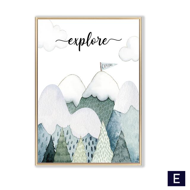 

Скандинавский мультяшный настенный художественный холст, постер с картой мира, воздушный шар с изображением животных, дорожный принт, живопись, скандинавский детский декор для спальни, картина 21cm×30cm NoFrame