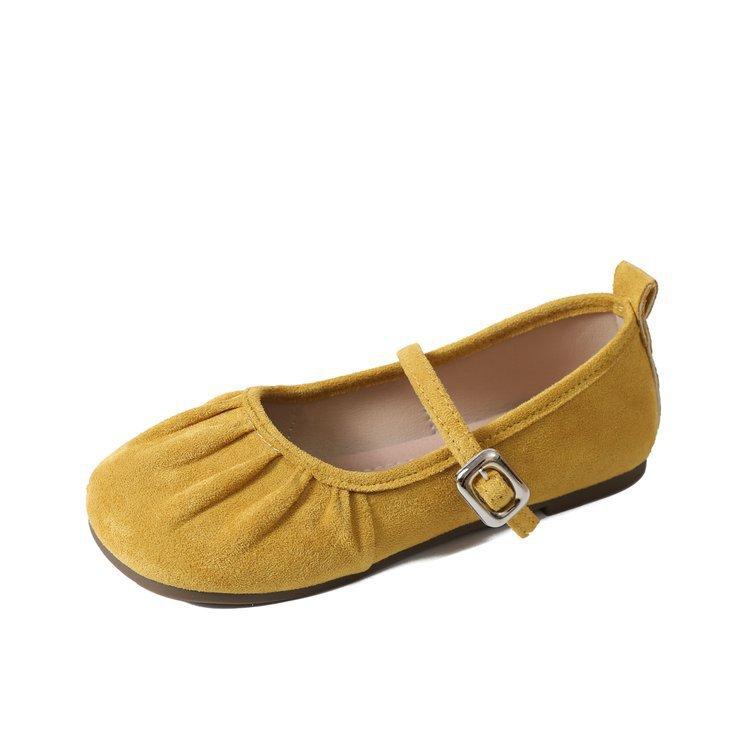 

Mary Jane single shoes women s 2025 new spring shoes Internet celebrities versatile explosion pregnant women flat late evening wind Doudou shoes 35 жёлтый