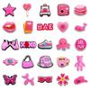 Trendy Pink Detachable Shoe Buckles for Hole Shoes Sandal Shoes Party Favors Shoe Decoration Set Adorable Style Shoe Charm 37Pcs