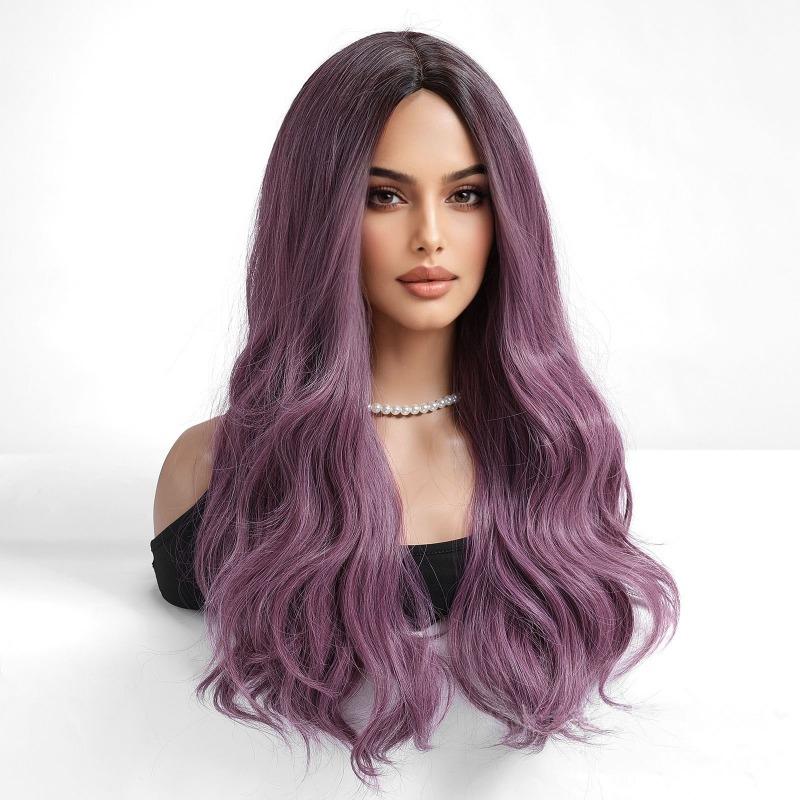 

Synthetic Hair Black Ombre Wig Long Body Wave Wig Natural Water Wave Hairstyle Sexy Female Wig for Women Cosplay 25 inches