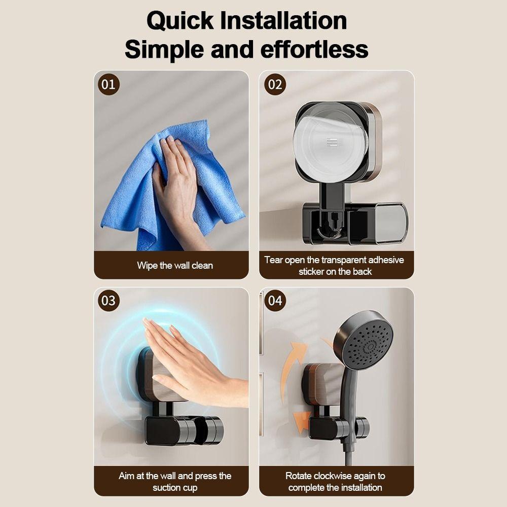 Useful Adjustable Shower Head Holder Suction Cup Wall Mounted Showerhead Bracket Sprayer Fixed Base Bathroom Accessories