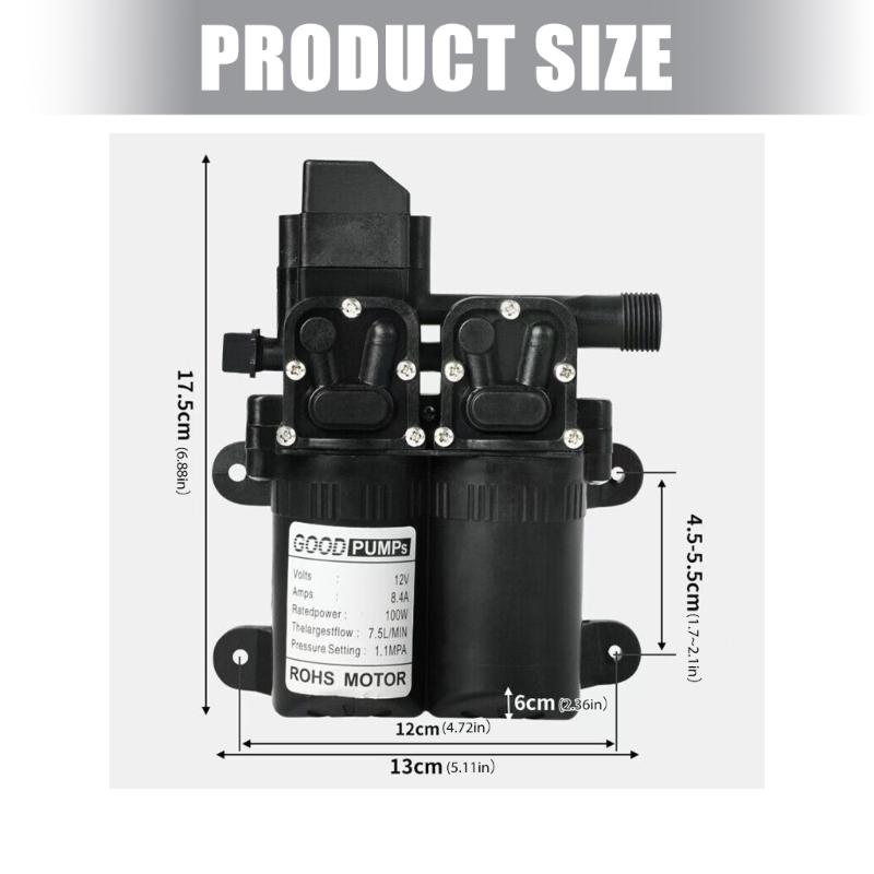 Car Washer 12V Booster Pump High Flows Capacity Diaphragm Pump For Home Garden And Car Washing Easy to Installation