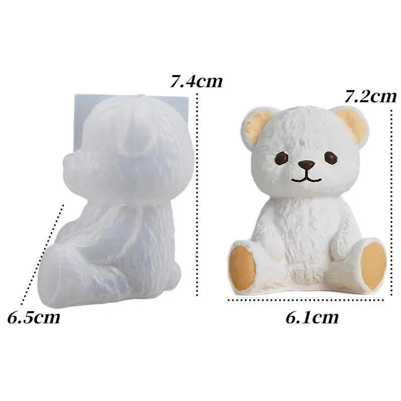 NEW 3D Animal Soap Resin Craft Plaster Making Kit Handmade Ice Cube Mold Home Decor Gift Diy Smiling Teddy