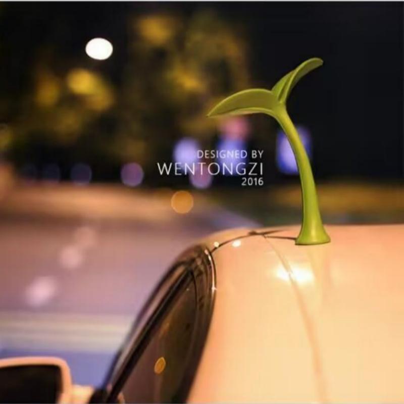 Automotive Roof Decor 3D Bean Sprout and Flower Bud Ornament for Personalized Car Exterior Show Off Style