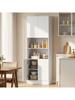 170 cm Tall Kitchen Cupboard Soft-Close Hinges White Wood Effect
