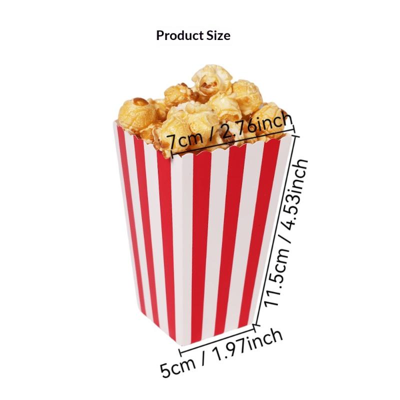 Affascinanti Scatole per Popcorn a Strisce da 20 Pezzi per Caramelle in Linea con i Temi delle Celebrazioni del Cinema