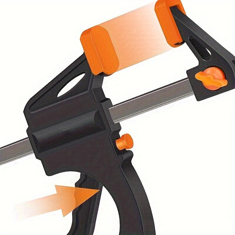 2pcs 4.0inch Black Metal F Clamps, Quick Ratchet Release Woodworking Clips for DIY Carpentry, Industrial Hand Tools