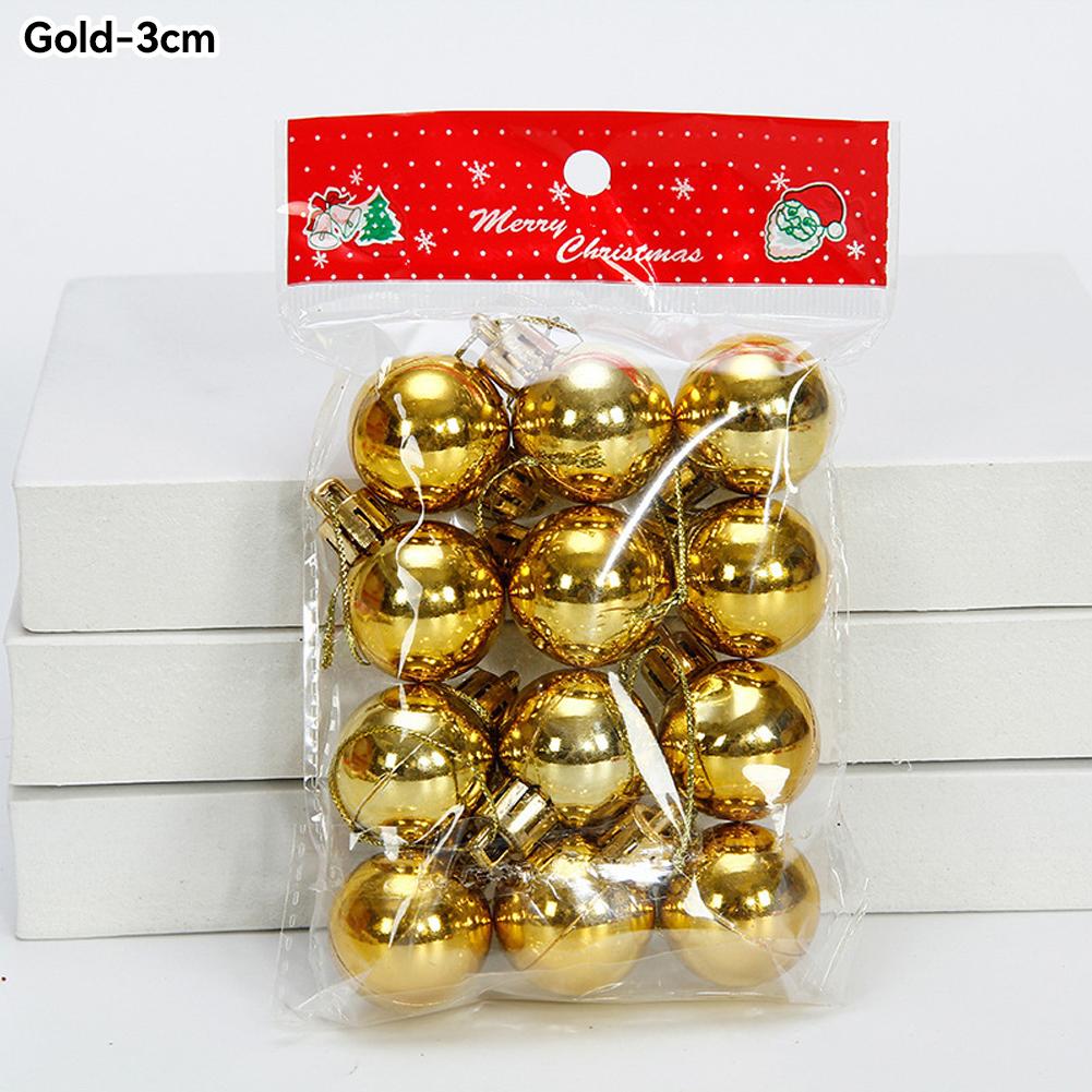 

Украшения для рождественской елки, шары, рождественские украшения, блестящий шар, подвесной шар, новогодняя вечеринка, кулон, декор, реквизит, подарочные принадлежности 3cm/12Pcs золотой