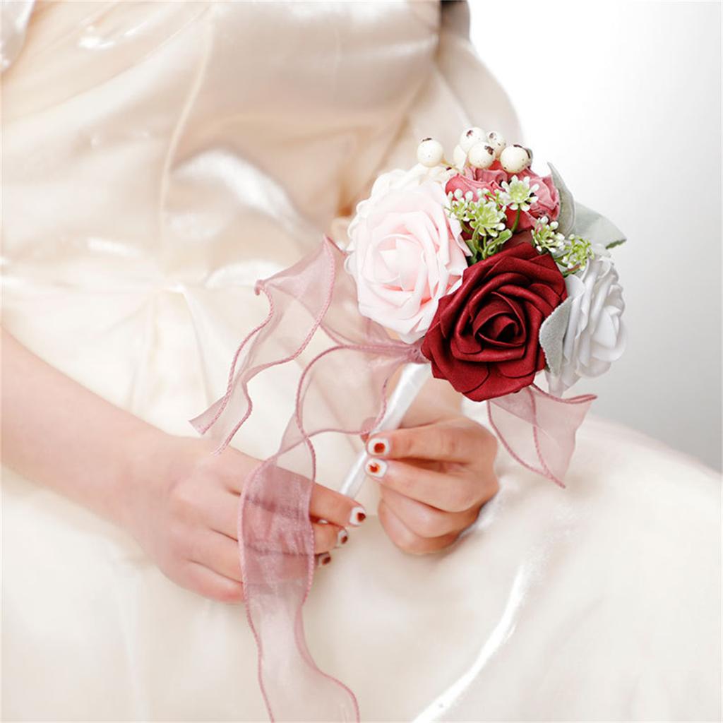 Exquisite Artificial Rose Floral Decorations Bridal Bouquet Artificial Flowers Perfect for Wedding Celebrations