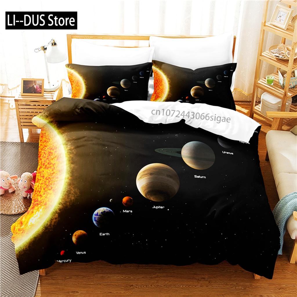 Cosmic Planets Bedding Set Duvet Cover Set 3d Bedding Digital Printing Queen Size Bedding Set Fashion Design