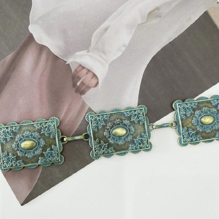 Dress Waist Chain Metallic Ethnic Chain Belt Body Chain Waist Jewellery Party Accessories Carved Waist Belt Body Jewelry